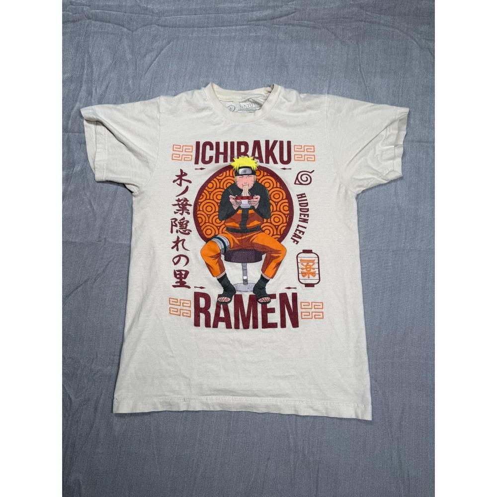 Naruto Shippuden Ichiraku Ramen Graphic T-Shirt Cream Adult Small Anime